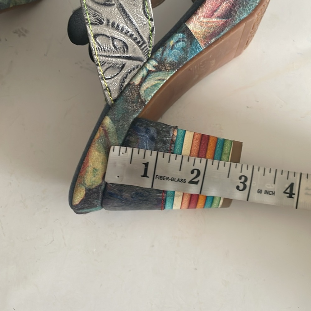 Spring Step Colorful Floral Heeled Sandals - Picture 10 of 10